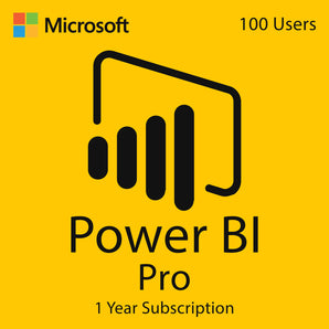 Microsoft Power BI Pro Product Key – 12 Month Subscription for 100 User License