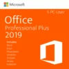 Microsoft Office 2019 Professional Plus - Lifetime License For 5 PC